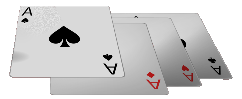 텍사스 홀덤 포카드 에이스(A♠ A♦ A♥ A♣) 쇼다운 핸드