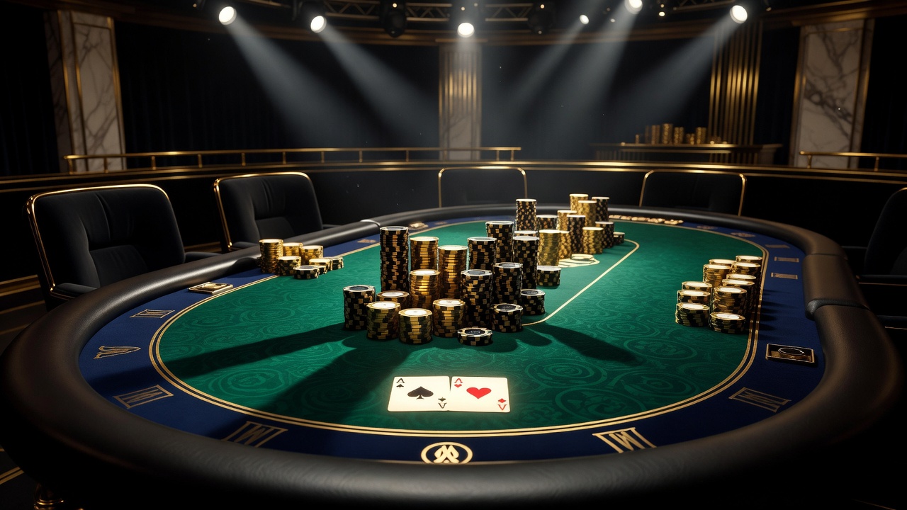 NEO Hold'em VIP 크림슨 & 24K 골드 카지노 라운지 배경